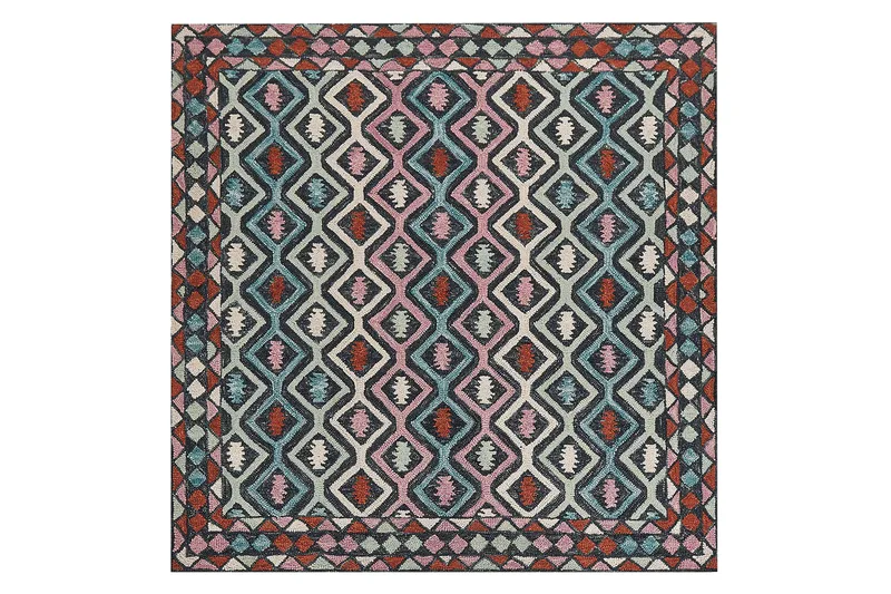 Villamatto Haymana 200x200 cm Neliömäinen, Sininen