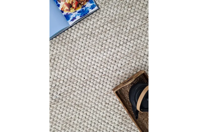 Villamatto Hury Ø300 cm Pyöreä - Kermanvärinen - Kodintekstiilit & matot - Matto - Moderni matto - Villamatto