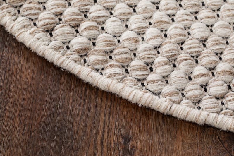 Villamatto Hury Ø300 cm Pyöreä - Kermanvärinen - Kodintekstiilit & matot - Matto - Moderni matto - Villamatto