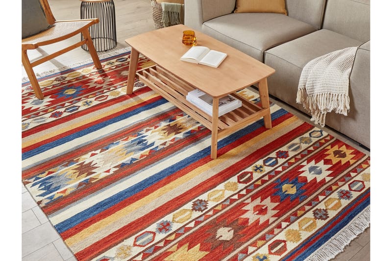 Villamatto Jrarat 160x230 cm - Punainen - Kodintekstiilit & matot - Matto - Moderni matto - Villamatto