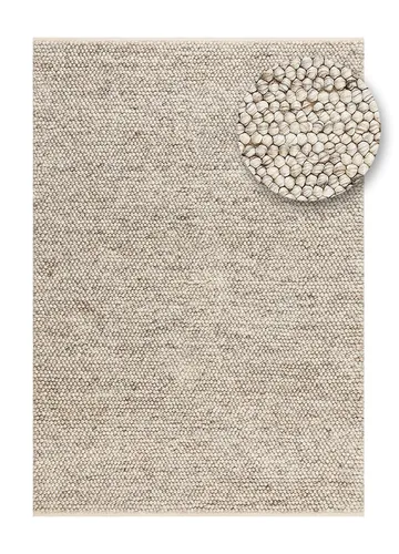 Käsinkudottu matto KM Home Bubble 200x300 cm Pellava - Pellava - Kodintekstiilit & matot - Matto - Moderni matto - Villamatto