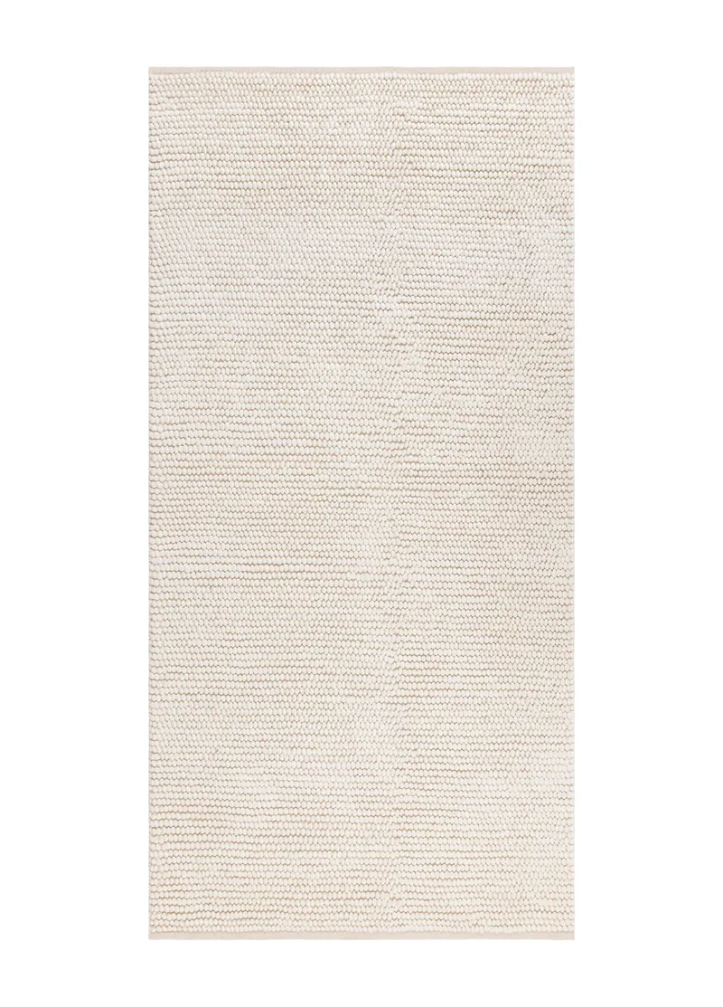 Käsinkudottu matto KM Home Bubble 75x230 cm Creme, Creme