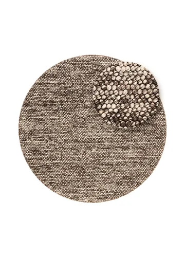 Käsinkudottu matto KM Home Bubble pyöreä 120x120 cm Suklaanruskea meleerattu - Suklaanruskea meleerattu - Kodintekstiilit & matot - Matto - Moderni matto - Villamatto