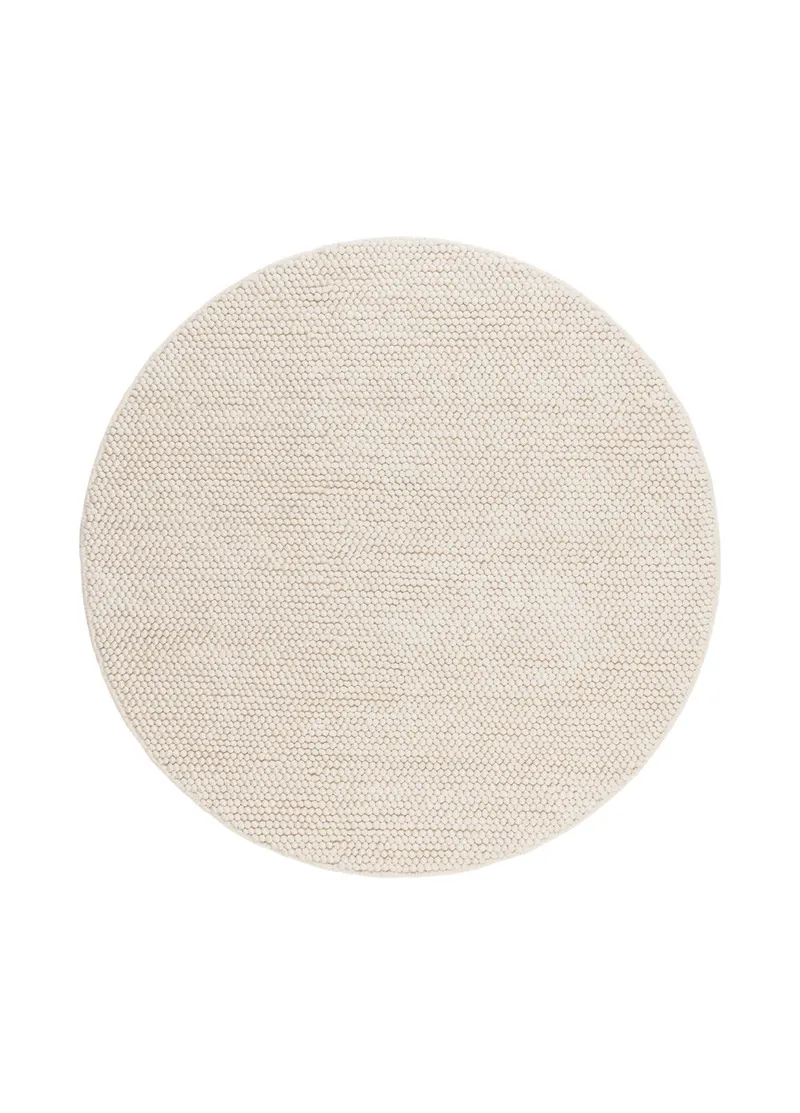 Käsinkudottu matto KM Home Bubble pyöreä 240x240 cm Creme, Creme