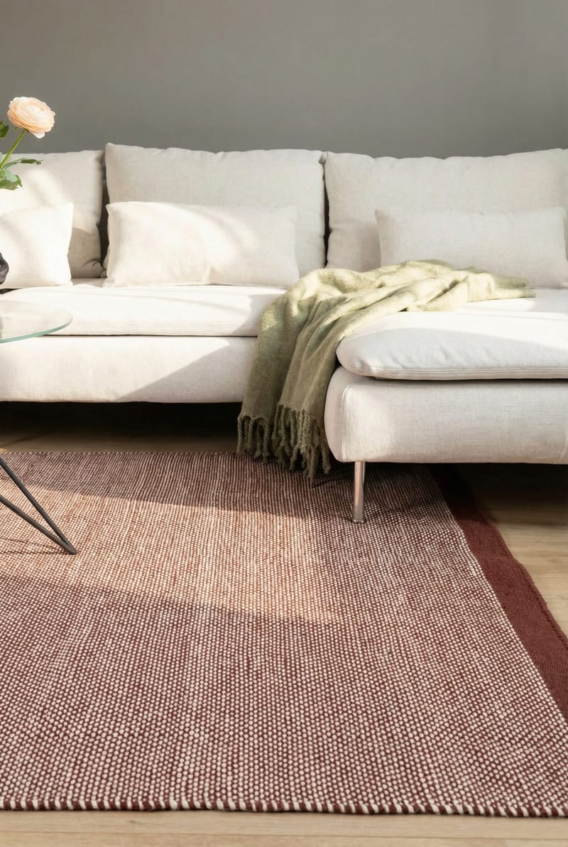 Käsinkudottu matto KM Home Sandhamn 300x400 cm marsala - marsala - Kodintekstiilit & matot - Matto - Moderni matto - Villamatto