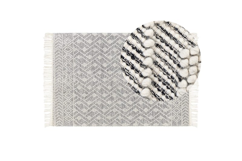 Villamatto Kavak 160x230 cm - Musta/Valkoinen - Kodintekstiilit & matot - Matto - Moderni matto - Villamatto