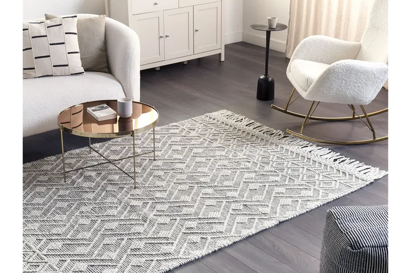 Villamatto Kavak 160x230 cm, Musta/Valkoinen