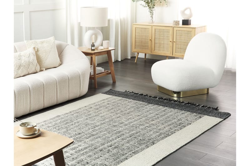 Villamatto Ketenli 140x200 cm - Musta/Valkoinen - Kodintekstiilit & matot - Matto - Moderni matto - Villamatto