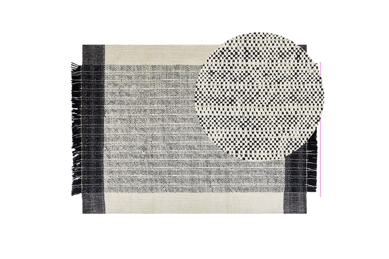 Villamatto Ketenli 140x200 cm - Musta/Valkoinen - Kodintekstiilit & matot - Matto - Moderni matto - Villamatto