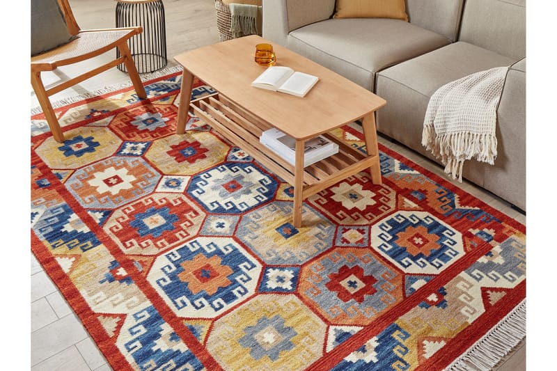 Villamatto Lusarat 160x230 cm - Punainen - Kodintekstiilit & matot - Matto - Moderni matto - Villamatto