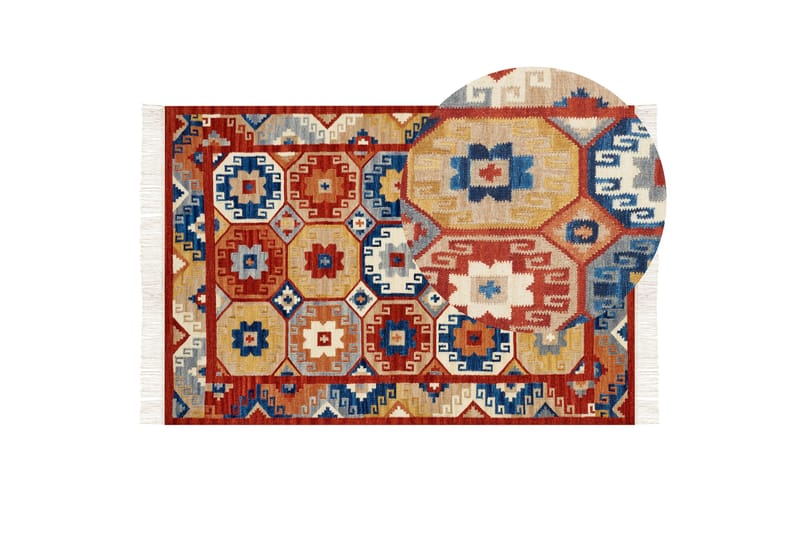Villamatto Lusarat 160x230 cm - Punainen - Kodintekstiilit & matot - Matto - Moderni matto - Villamatto