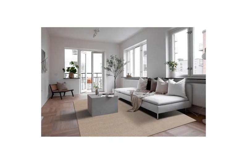 Villamatto Molly - 160x230 cm, Tumma Pellava - Kodintekstiilit & matot - Matto - Moderni matto - Villamatto