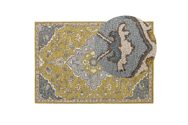 Villamatto Mucur 140x200 cm - Keltainen - Kodintekstiilit & matot - Matto - Moderni matto - Villamatto