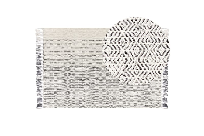 Villamatto Omerli 160x230 cm - Musta/Valkoinen - Kodintekstiilit & matot - Matto - Moderni matto - Villamatto