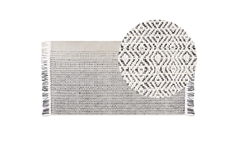 Villamatto Omerli 80x150 cm - Musta/Valkoinen - Kodintekstiilit & matot - Matto - Moderni matto - Villamatto