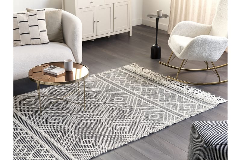 Villamatto Savuca 160x230 cm - Musta/Valkoinen - Kodintekstiilit & matot - Matto - Moderni matto - Villamatto