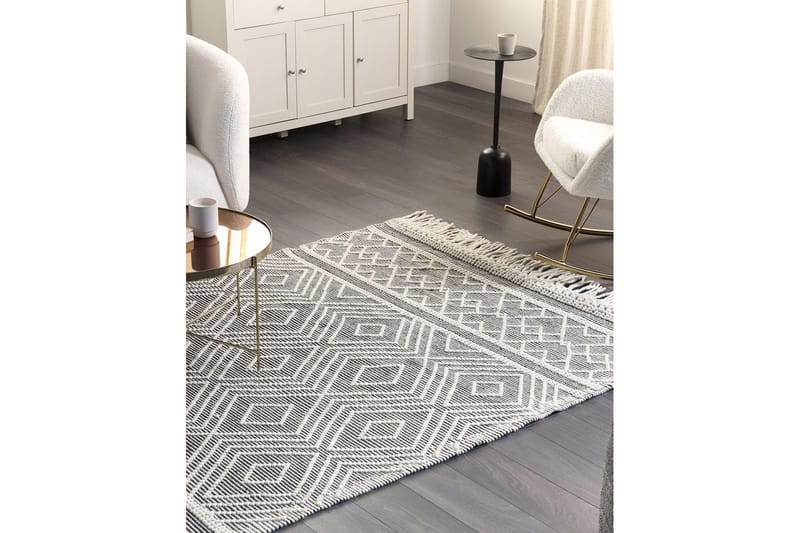 Villamatto Savuca 160x230 cm - Musta/Valkoinen - Kodintekstiilit & matot - Matto - Moderni matto - Villamatto