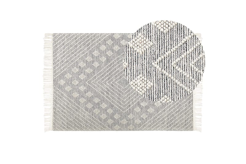 Villamatto Savur 160x230 cm - Musta/Valkoinen - Kodintekstiilit & matot - Matto - Moderni matto - Villamatto