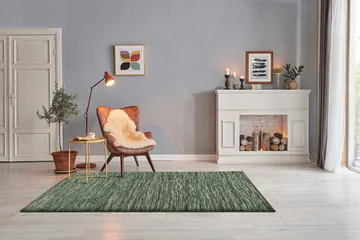 Villamatto Skagen 240x340 cm Vihreä - Vihreämelange - Kodintekstiilit & matot - Matto - Moderni matto - Villamatto