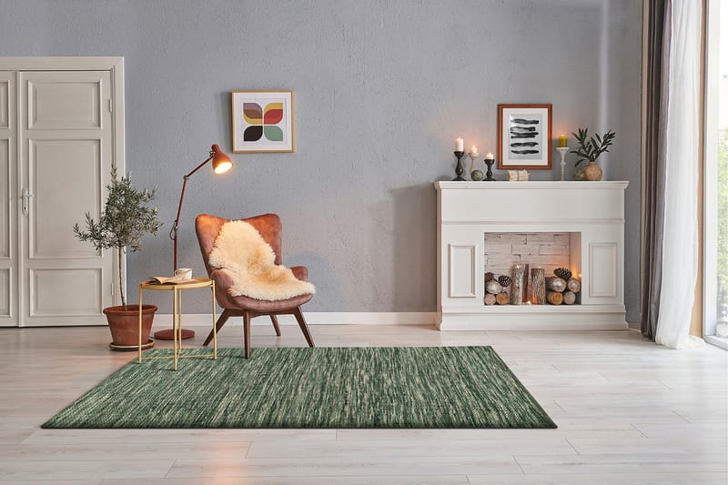 Villamatto Skagen 240x340 cm Vihreä - Vihreämelange - Kodintekstiilit & matot - Matto - Moderni matto - Villamatto