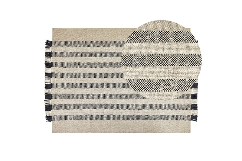 Villamatto Tacettin 140x200 cm - Musta/Valkoinen - Kodintekstiilit & matot - Matto - Moderni matto - Villamatto