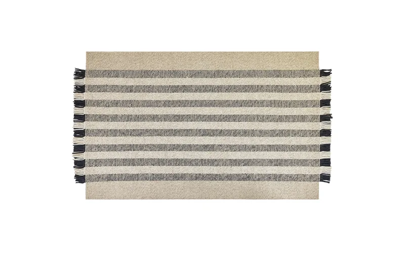 Villamatto Tacettin 140x200 cm, Musta/Valkoinen