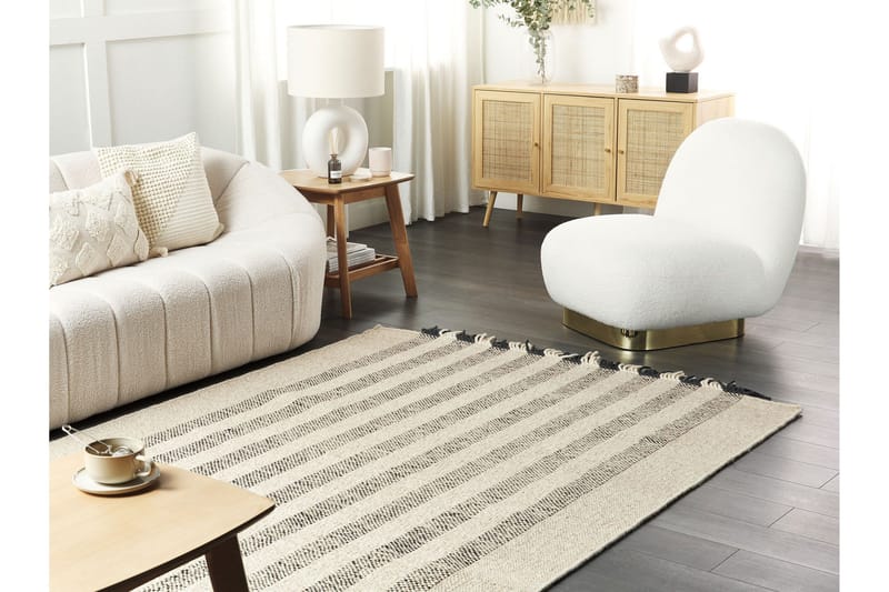 Villamatto Tacettin 140x200 cm - Musta/Valkoinen - Kodintekstiilit & matot - Matto - Moderni matto - Villamatto