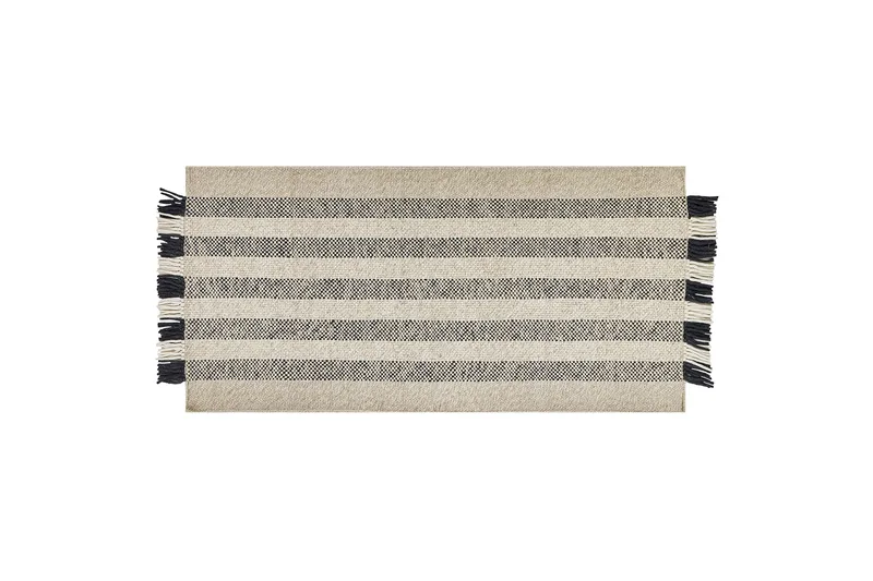 Villamatto Tacettin 80x150 cm, Musta/Valkoinen