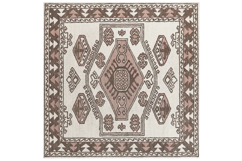 Villamatto Tomarza 200x200 cm Neliömäinen, Ruskea