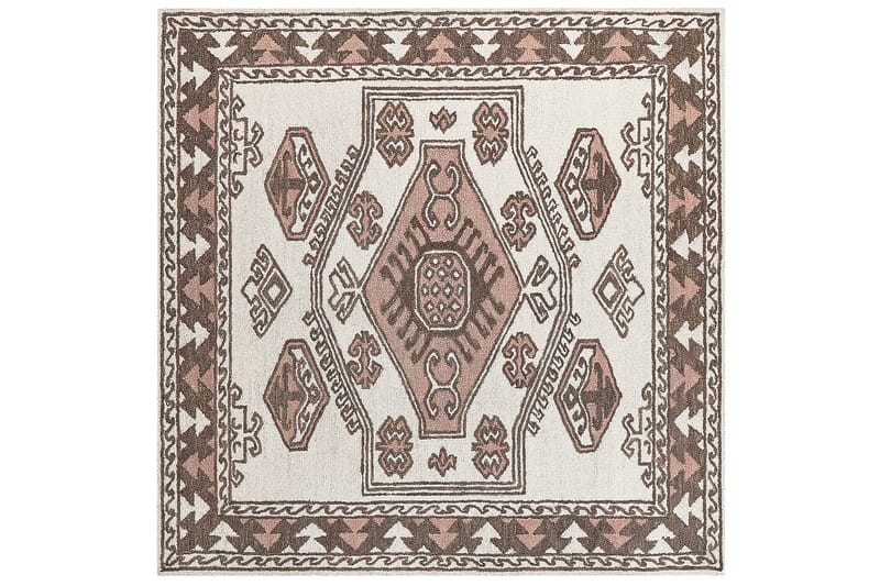 Villamatto Tomarza 200x200 cm Neliömäinen - Ruskea - Kodintekstiilit & matot - Matto - Moderni matto - Villamatto