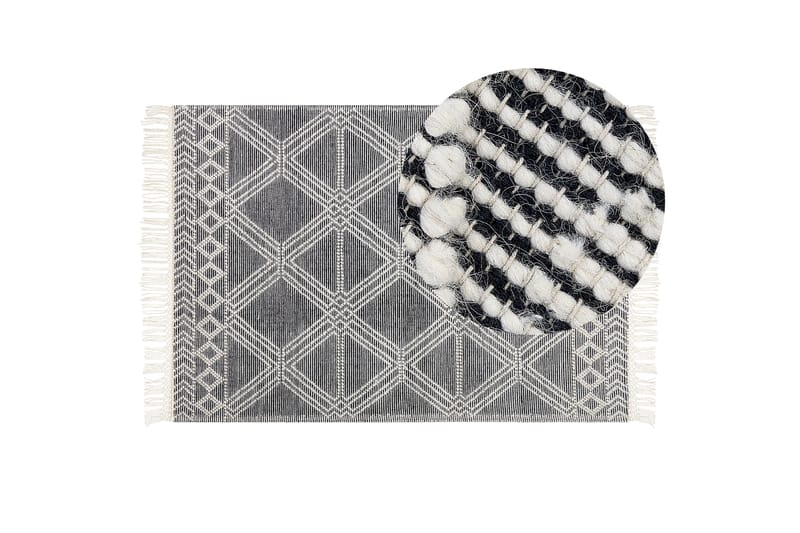 Villamatto Toprakkale 160x230 cm - Harmaa - Kodintekstiilit & matot - Matto - Moderni matto - Villamatto