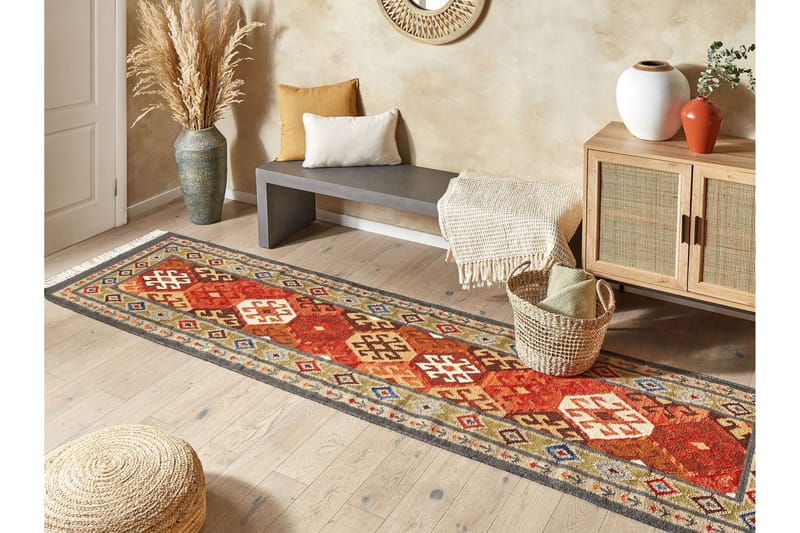 Villamatto Urtsadzor 80x300 cm - Punainen - Kodintekstiilit & matot - Matto - Moderni matto - Villamatto