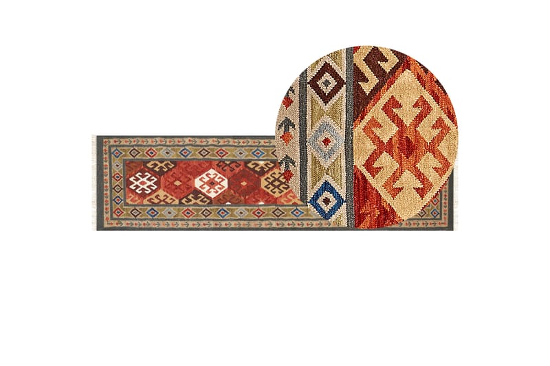 Villamatto Urtsadzor 80x300 cm - Punainen - Kodintekstiilit & matot - Matto - Moderni matto - Villamatto