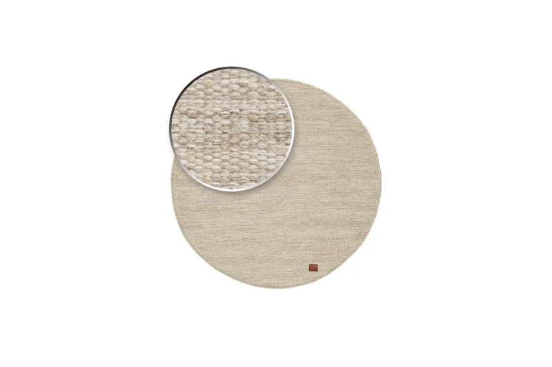 Villamatto Birka Pyöreä Ø120 cm Pellava - Pellavanväri - Kodintekstiilit & matot - Matto - Moderni matto - Villamatto