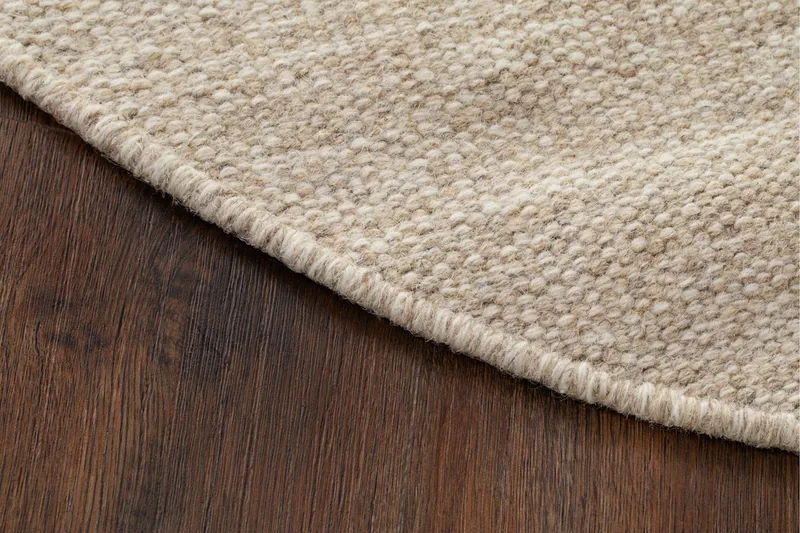 Villamatto Birka Pyöreä Ø120 cm Pellava - Pellavanväri - Kodintekstiilit & matot - Matto - Moderni matto - Villamatto