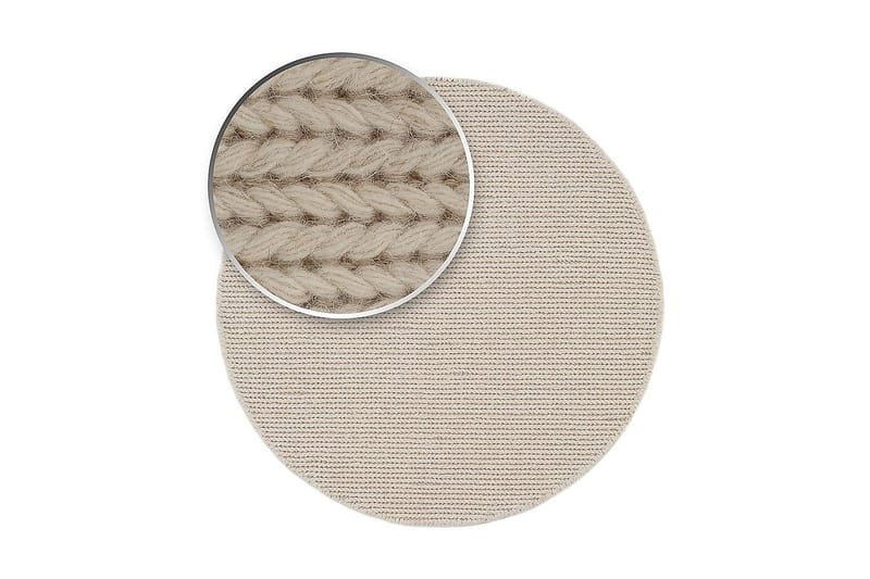 Villamatto Dalarö Ø200 cm Pyöreä Valkoinen - Valkoinen - Kodintekstiilit & matot - Matto - Moderni matto - Villamatto