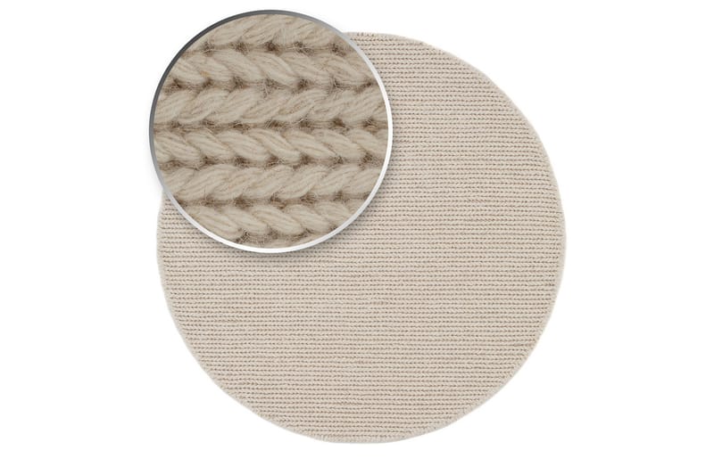 Villamatto Dalarö Ø240 cm Pyöreä Valkoinen - Valkoinen - Kodintekstiilit & matot - Matto - Moderni matto - Villamatto