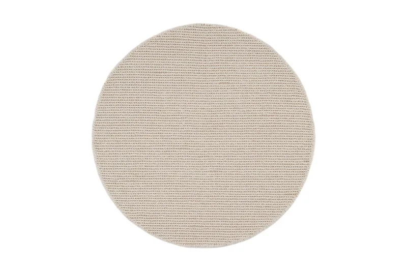 Villamatto Dalarö Ø300 cm Pyöreä Valkoinen, Valkoinen