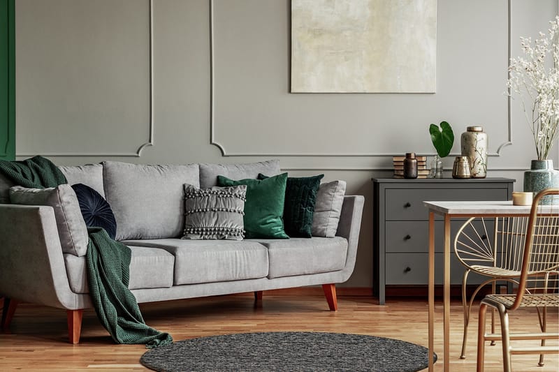 Villamatto Skagen Ø160 cm Pyöreä Grafiitti - Grafiittimelange - Kodintekstiilit & matot - Matto - Moderni matto - Villamatto