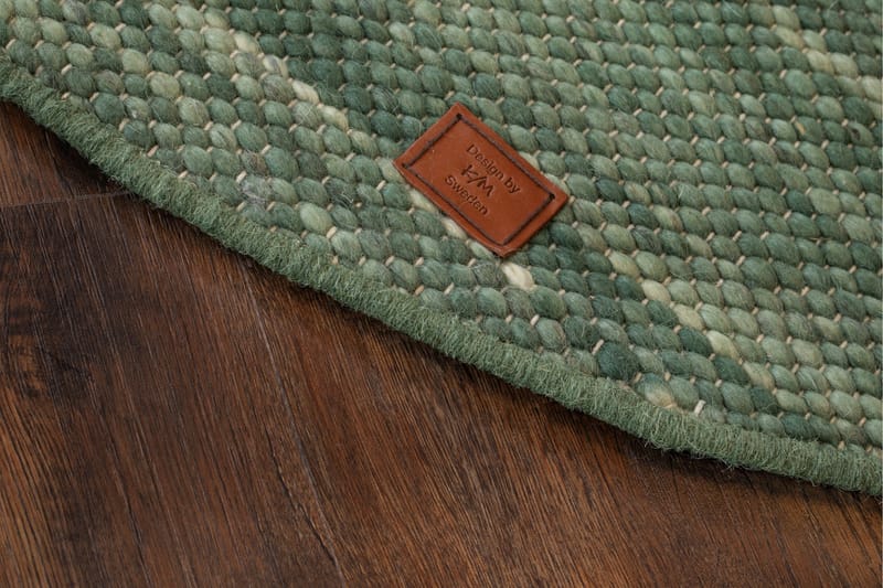 Villamatto Skagen Ø200 cm Pyöreä Vihreä - Vihreämelange - Kodintekstiilit & matot - Matto - Moderni matto - Villamatto