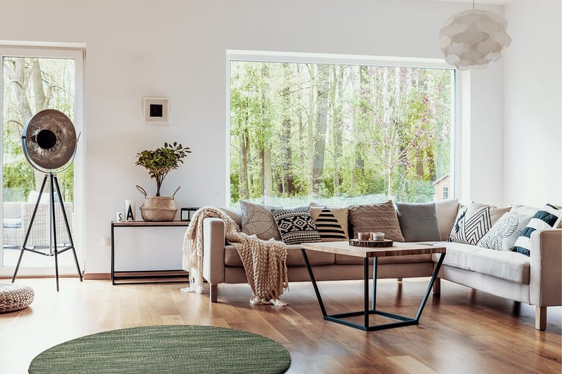 Villamatto Skagen Ø200 cm Pyöreä Vihreä - Vihreämelange - Kodintekstiilit & matot - Matto - Moderni matto - Villamatto