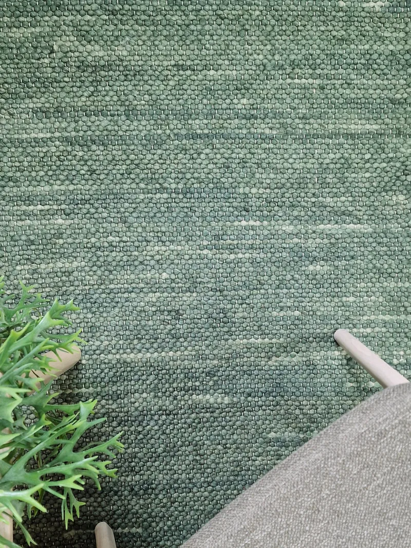 Villamatto Skagen Ø240 cm Pyöreä Vihreä - Vihreämelange - Kodintekstiilit & matot - Matto - Moderni matto - Villamatto