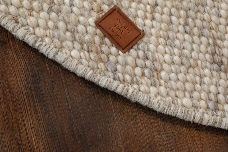 Villamatto Skagen Ø240 cm Pyöreä Hiekka - Hiekkamelange - Kodintekstiilit & matot - Matto - Moderni matto - Villamatto