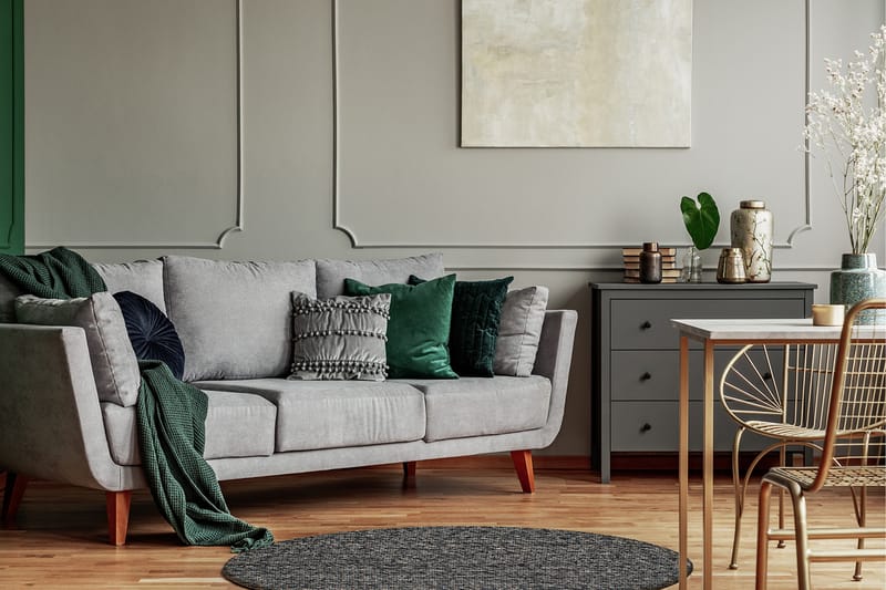 Villamatto Skagen Ø300 cm Pyöreä Grafiitti - Grafiittimelange - Kodintekstiilit & matot - Matto - Moderni matto - Villamatto