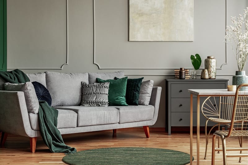 Villamatto Skagen Ø300 cm Pyöreä Vihreä - Vihreämelange - Kodintekstiilit & matot - Matto - Moderni matto - Villamatto