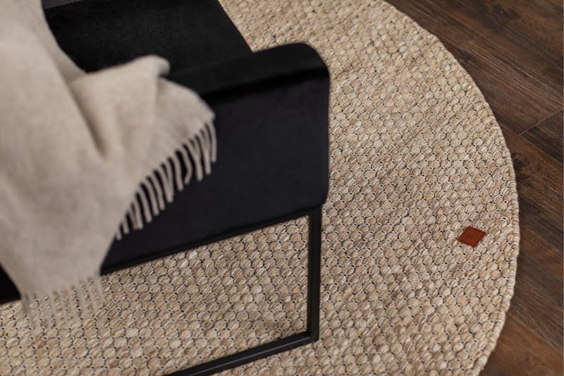 Villamatto Torekov Pyöreä Ø240 cm Pellava - Pellavanbeige - Kodintekstiilit & matot - Matto - Moderni matto - Villamatto