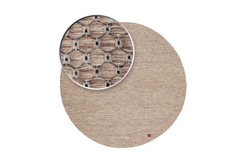 Villamatto Torekov Pyöreä Ø240 cm Pellava - Pellavanbeige - Kodintekstiilit & matot - Matto - Moderni matto - Villamatto