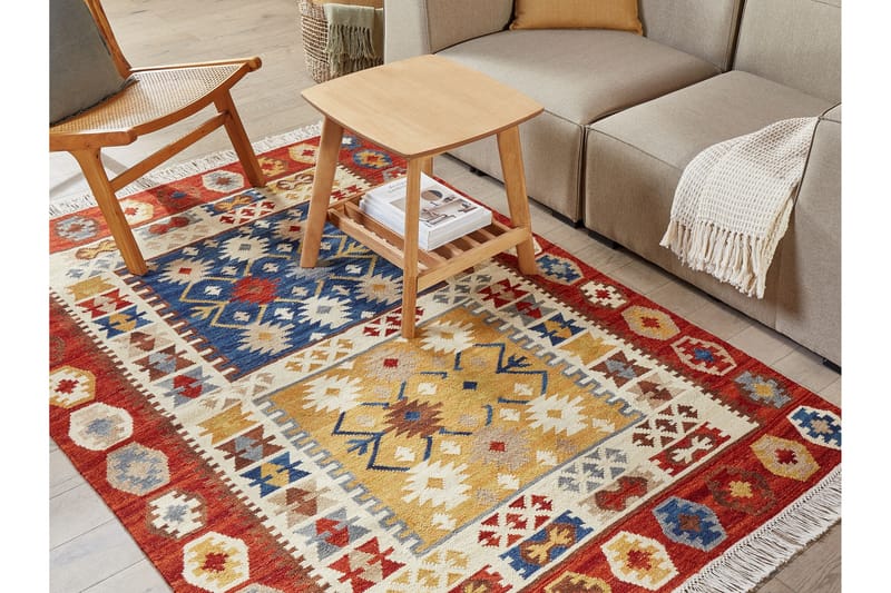 Villamatto Voskehat 140x200 cm - Punainen - Kodintekstiilit & matot - Matto - Moderni matto - Villamatto