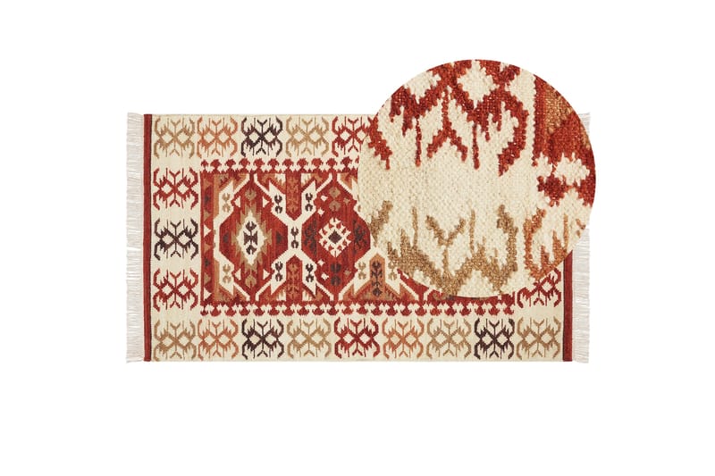 Villamatto Voskevaz 80x150 cm - Oranssi - Kodintekstiilit & matot - Matto - Moderni matto - Villamatto
