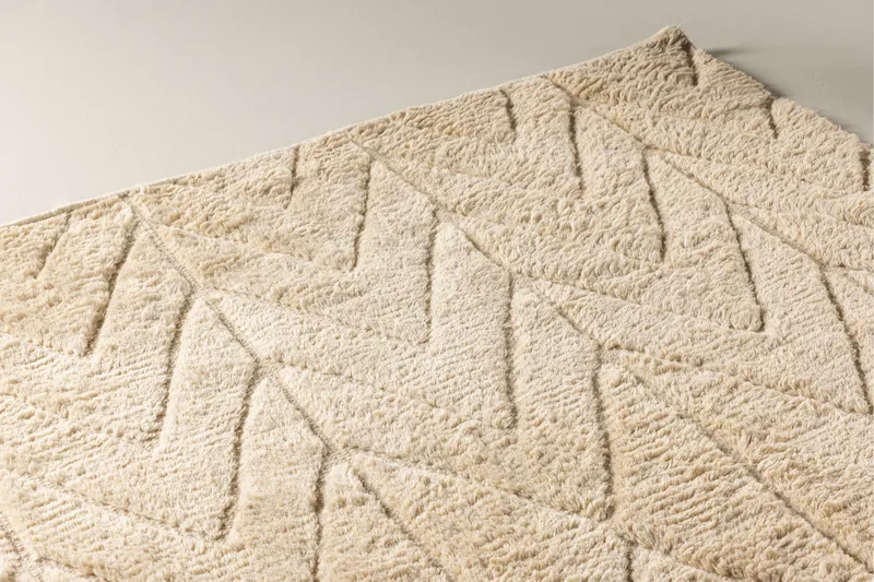 Villamatto Zoe 300x400 cm Suorakaide - Beige - Kodintekstiilit & matot - Matto - Moderni matto - Villamatto